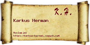 Karkus Herman névjegykártya