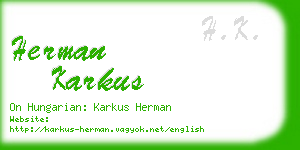 herman karkus business card